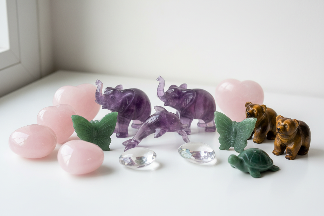 CARVED CRYSTALS AND STONES