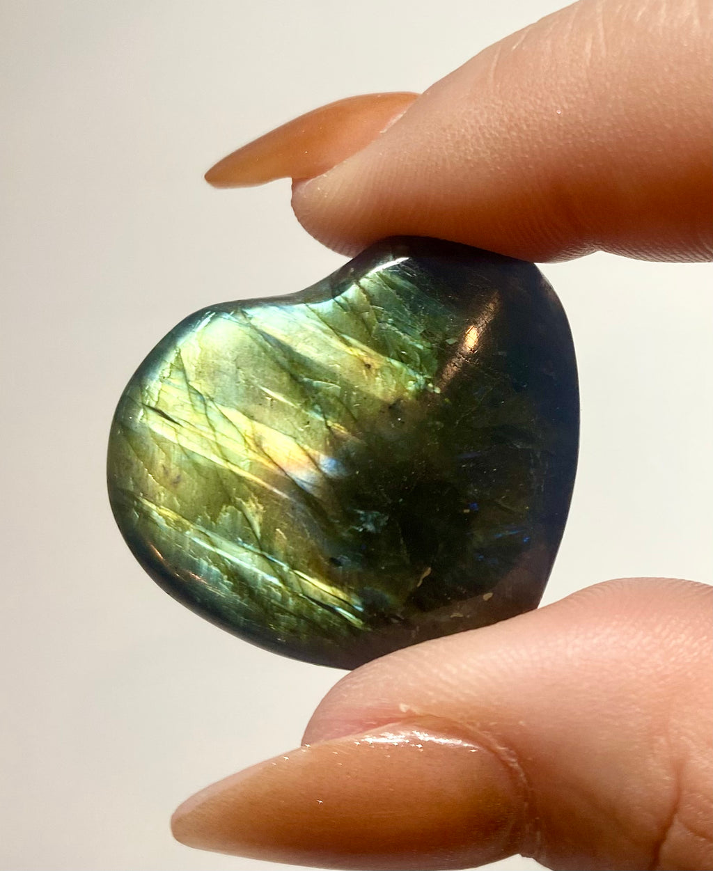 Carved Labradorite Heart