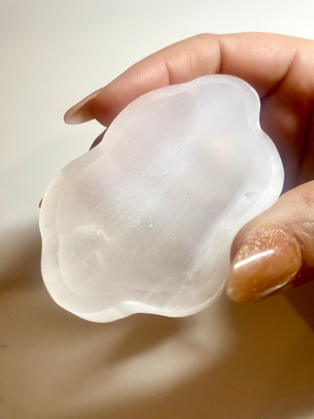 Carved Selenite Cloud Tray