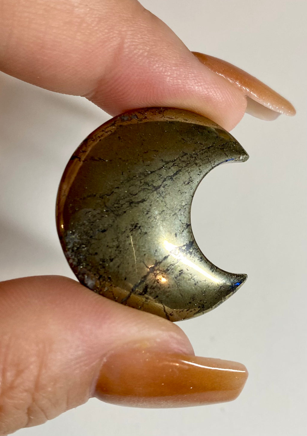Carved Pyrite Moon