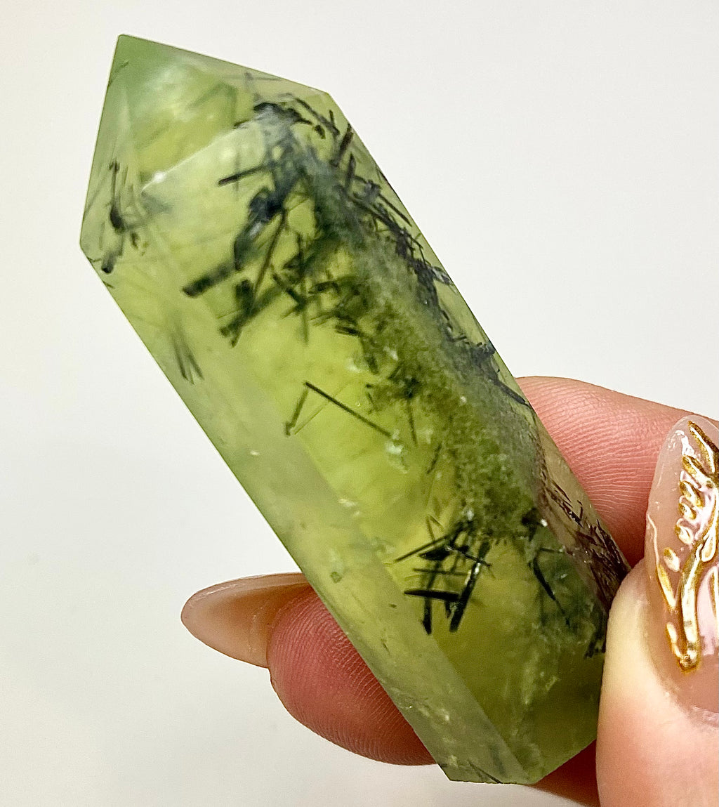 Natural Prehnite Epidote Point