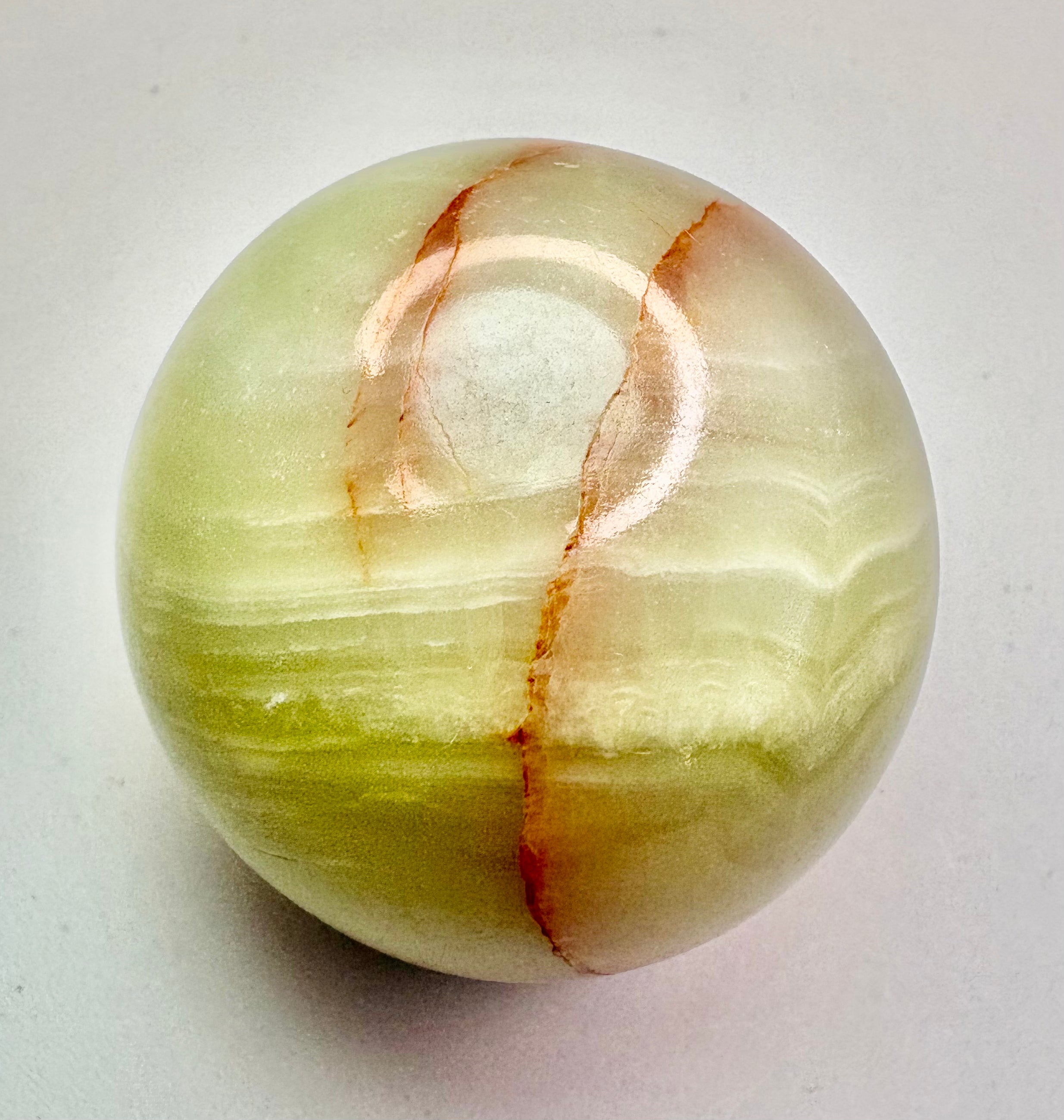 Green Banded Calcite Sphere
