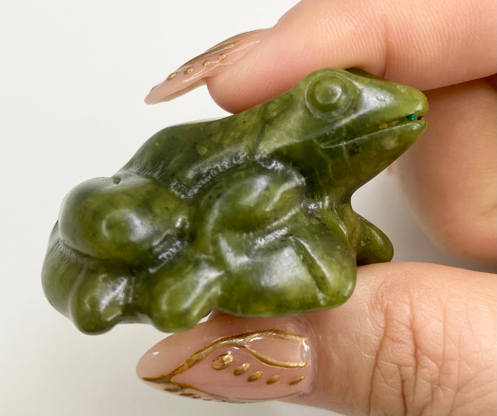 Carved Lucky Jade Frog
