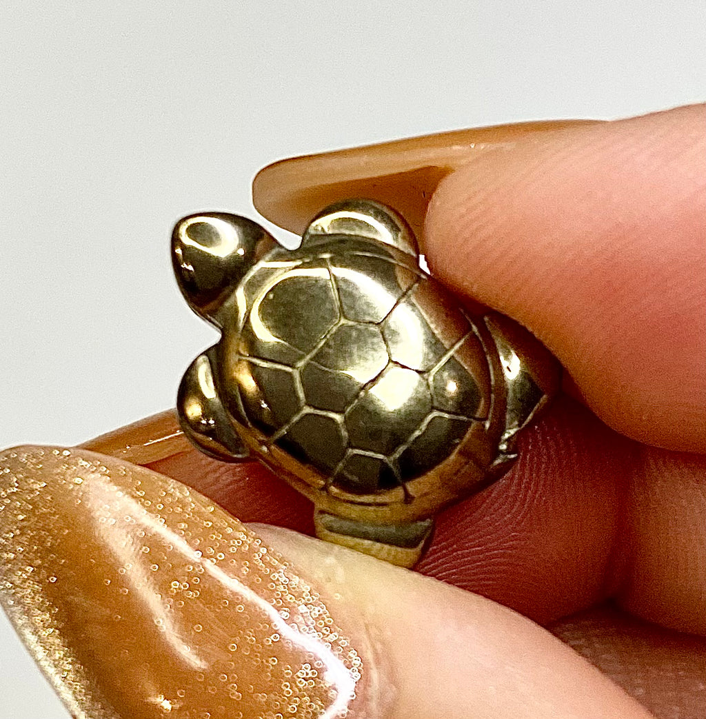 Mini Carved Pyrite Turtle