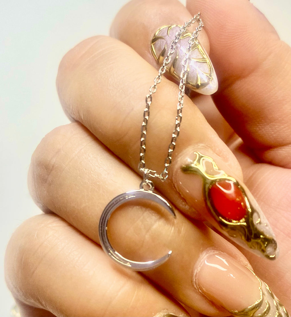Sterling Silver Moon Necklace