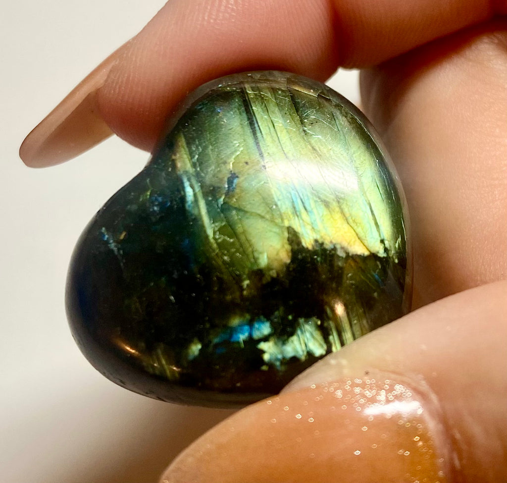 Carved Labradorite Heart