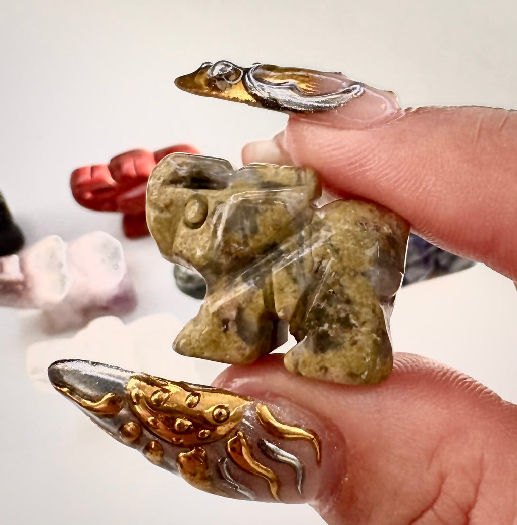 Carved Lucky Elephants