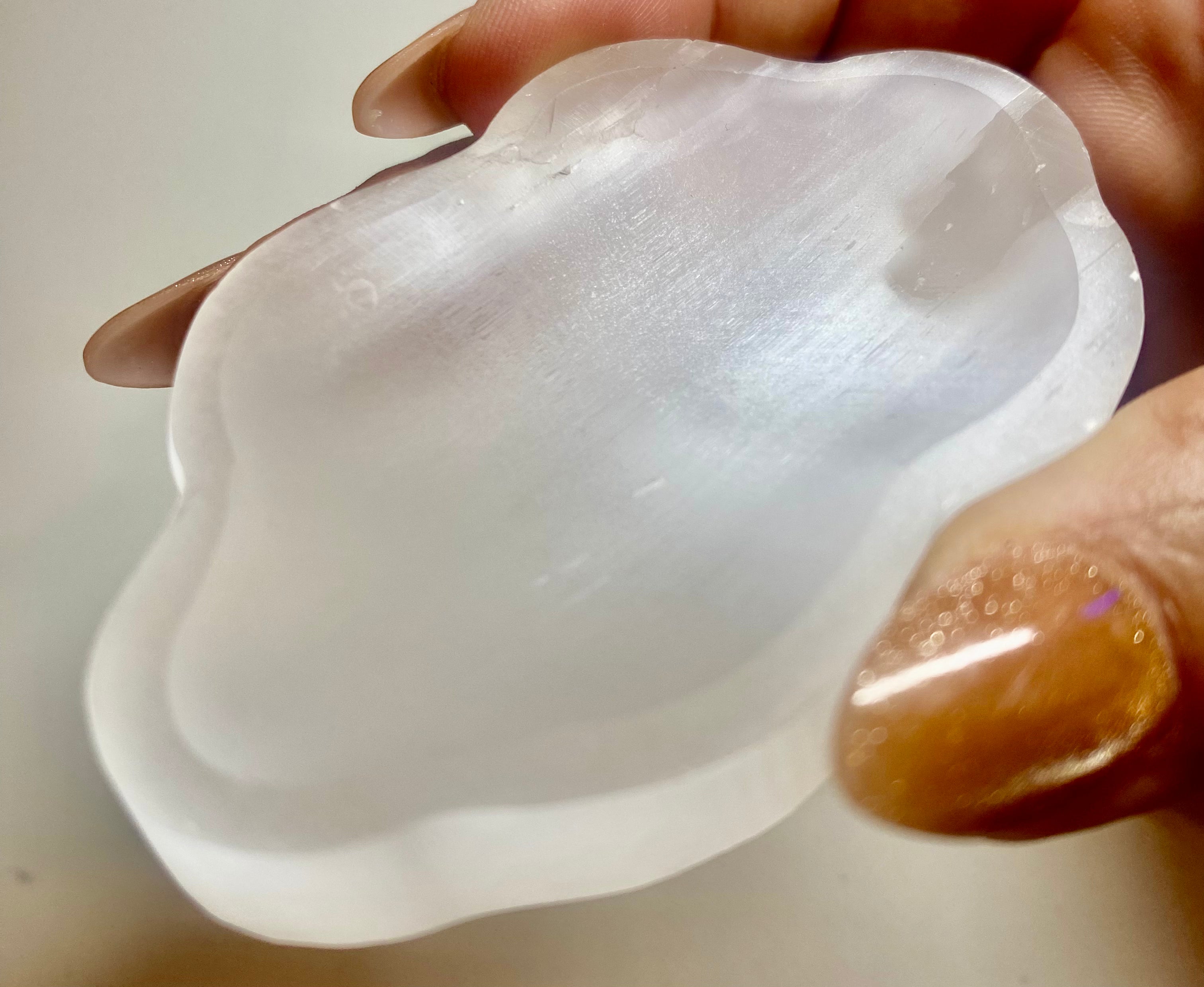 Carved Selenite Cloud Tray