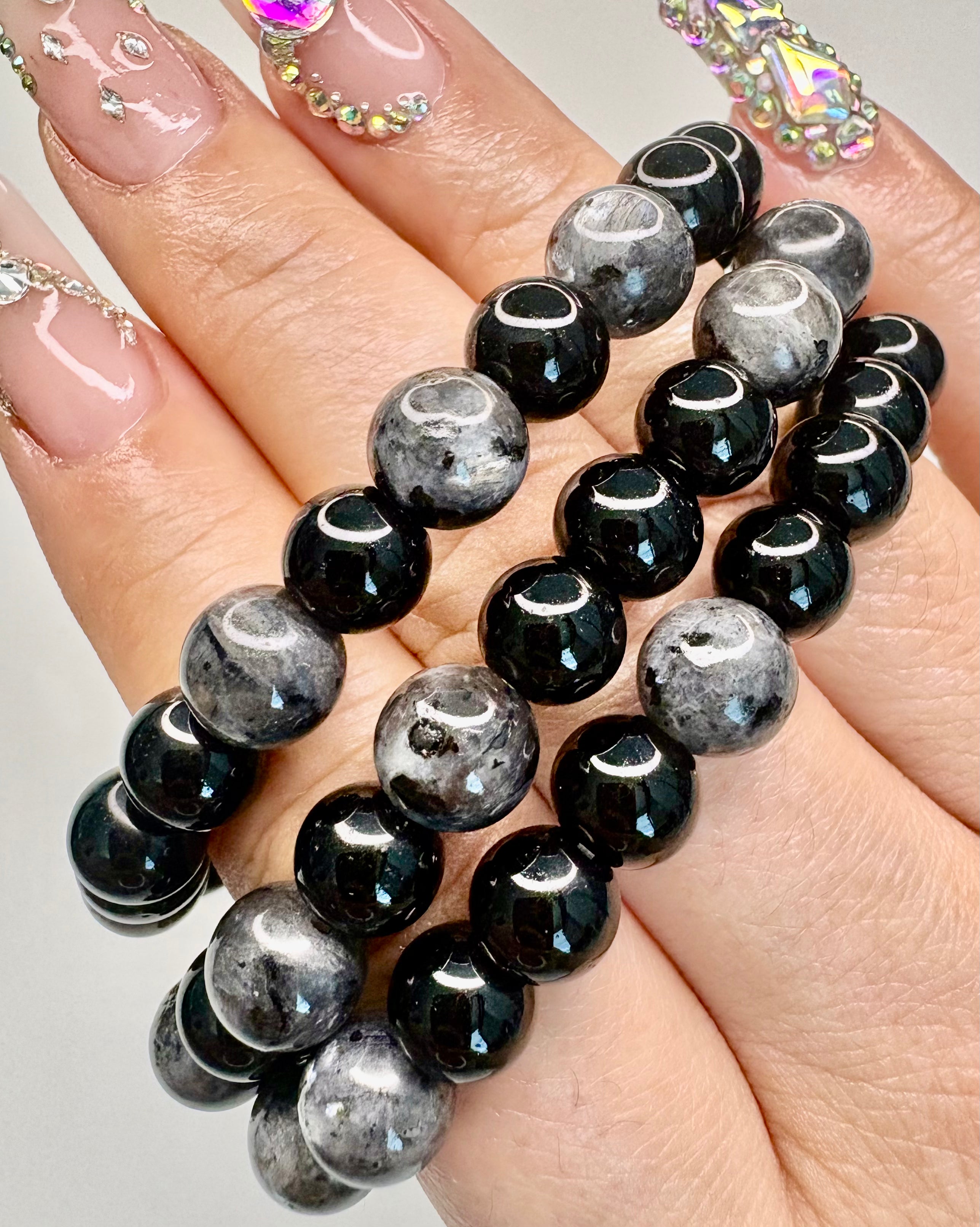 Obsidian and Moonstone Bracelet