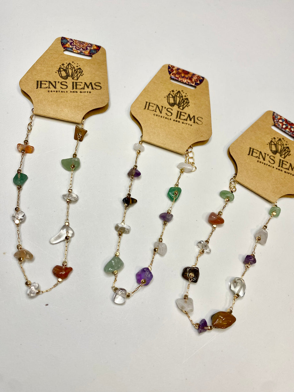 Natural Crystal Gold-Tone Bracelet