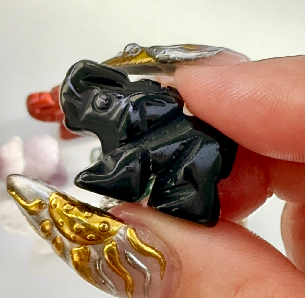 Carved Lucky Elephants