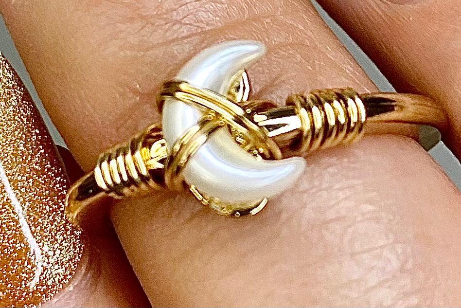 Crescent Moon Design Ring
