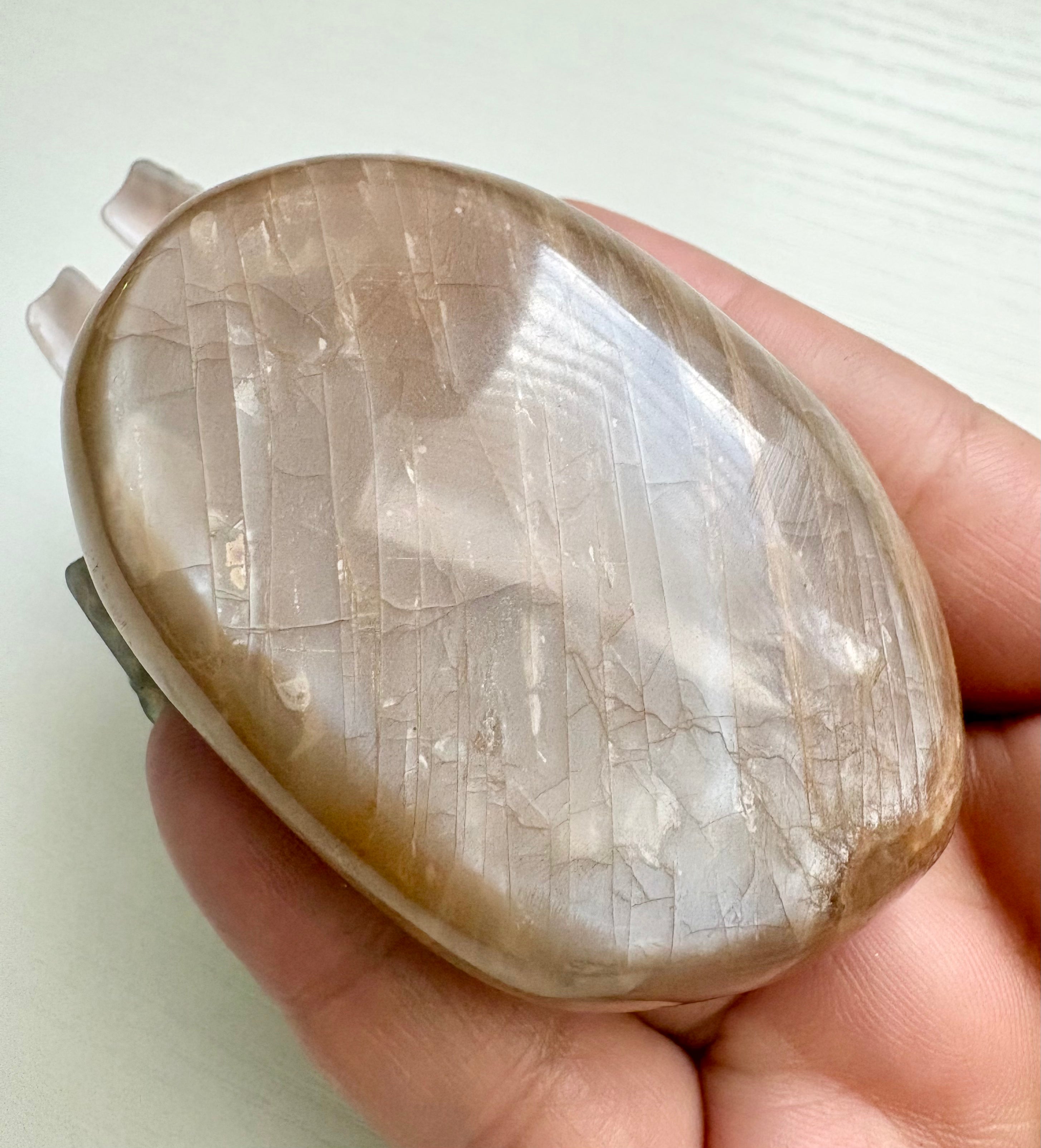 Peach Moonstone Palmstone Option (A)