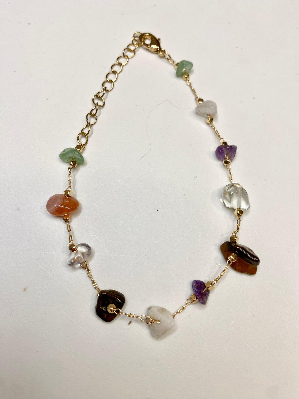 Natural Crystal Gold-Tone Bracelet