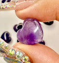 Carved Mini Amethyst Puffy Hearts