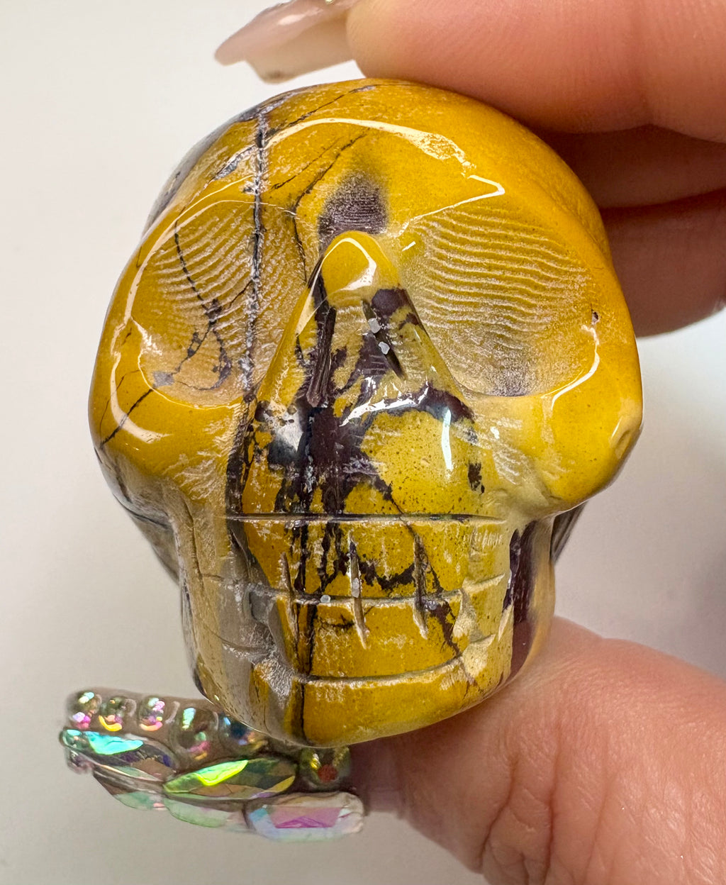 Mookaite Carved Skull (Yellow)