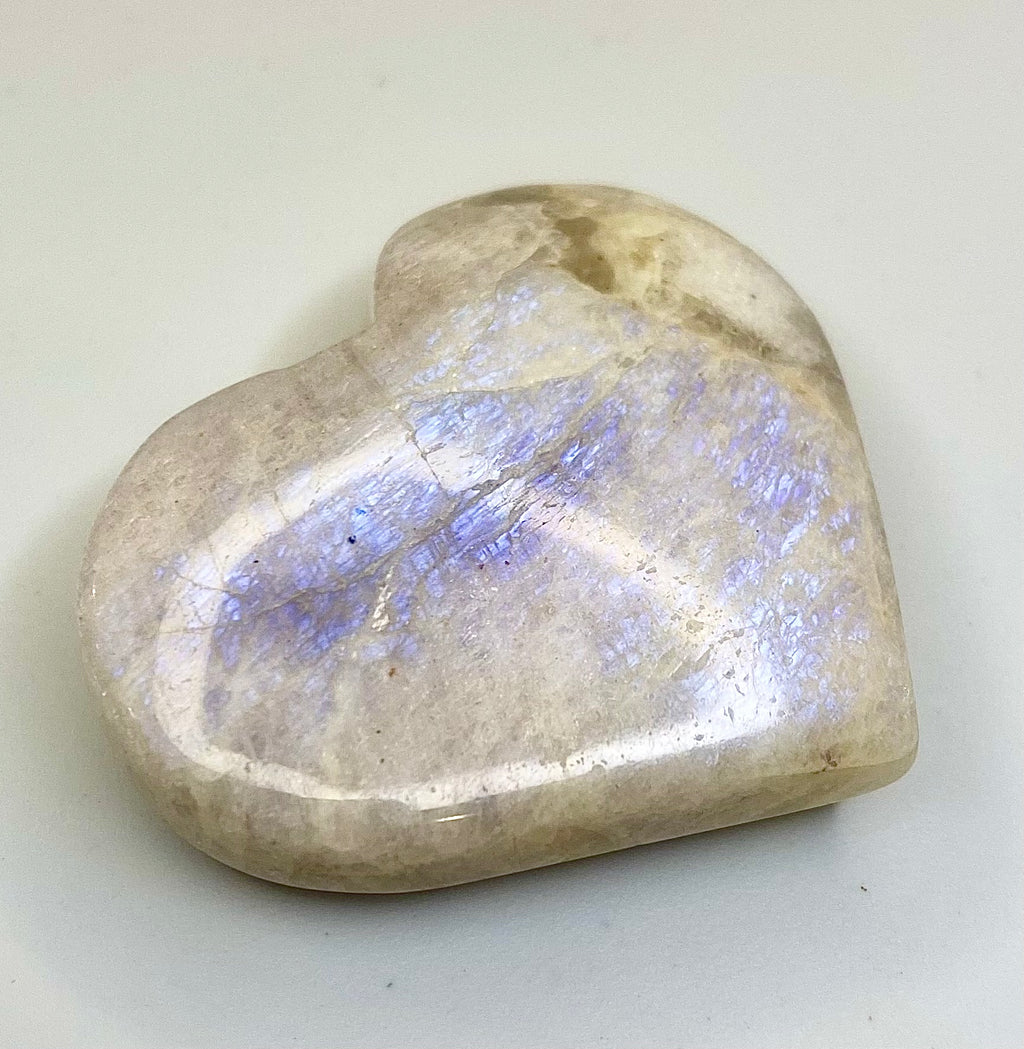 Carved Moonstone Heart
