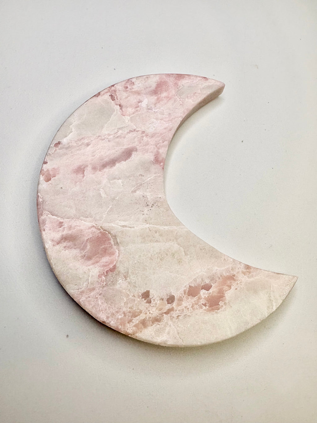 Carved Pink Opal Moon