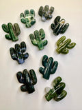 Carved Moss Agate Cactus