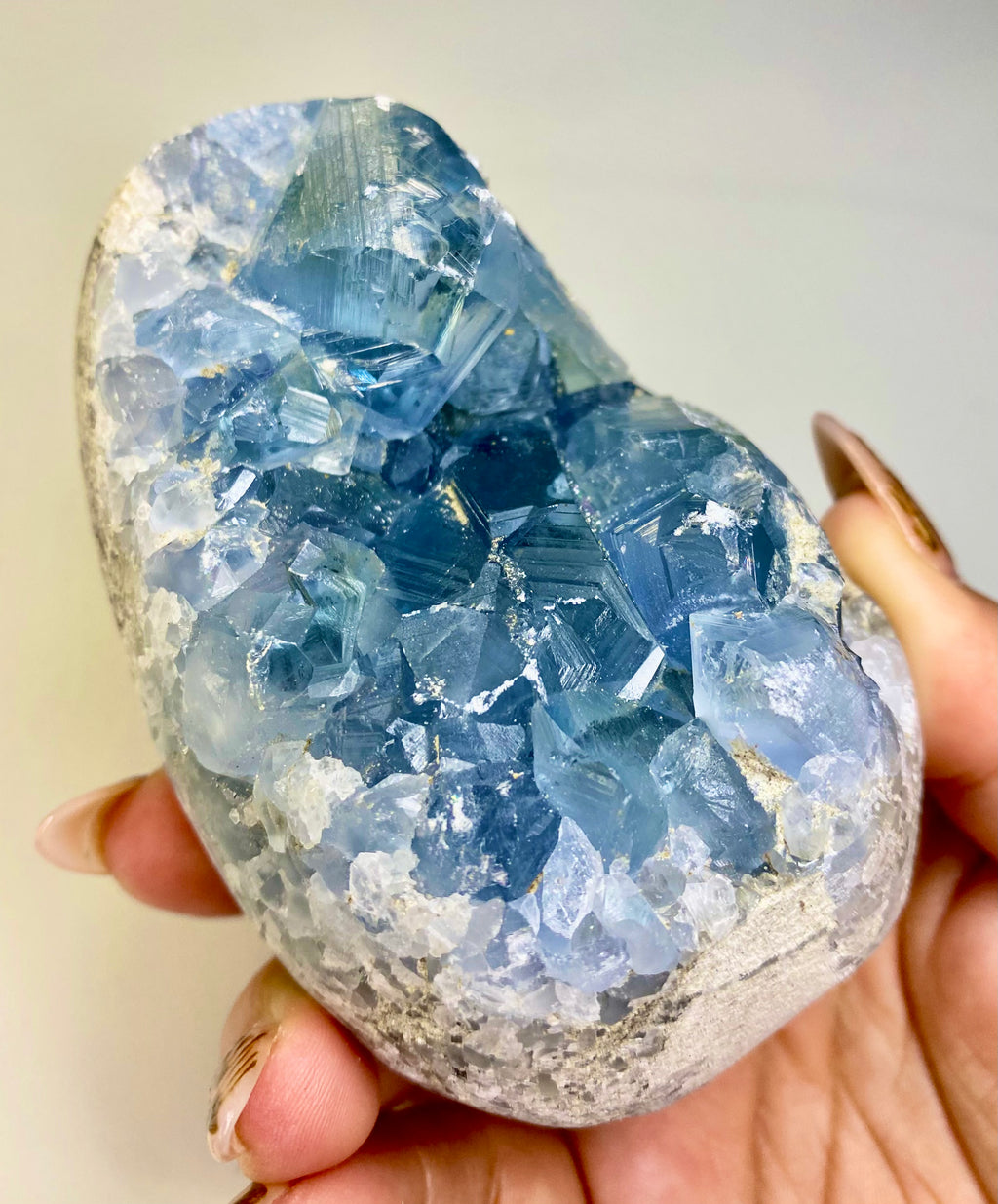 Celestite Geode Crystal Egg