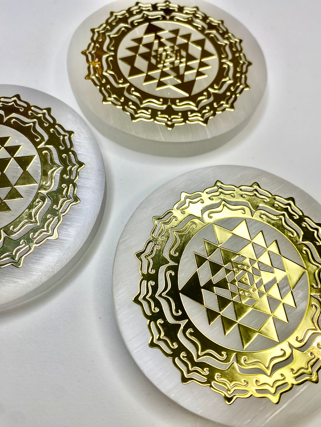 Carved Selenite Charging Plate