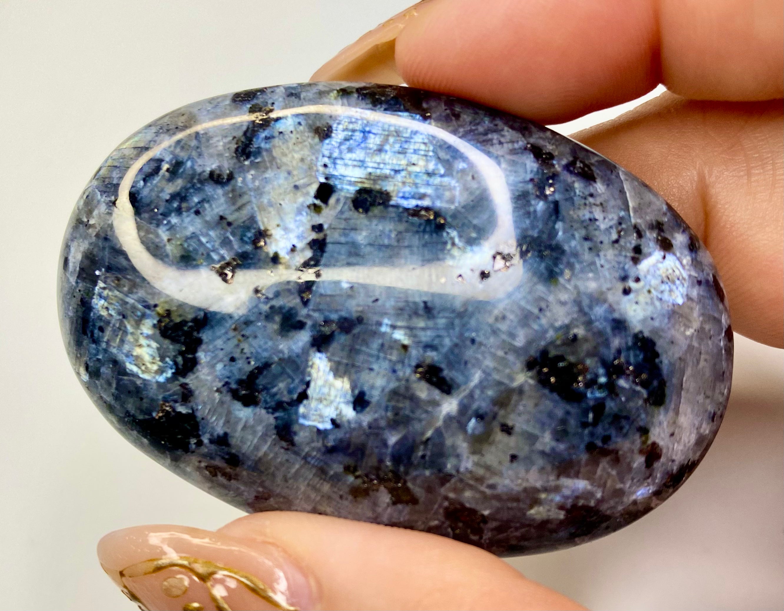 Larvikite Palm Stone