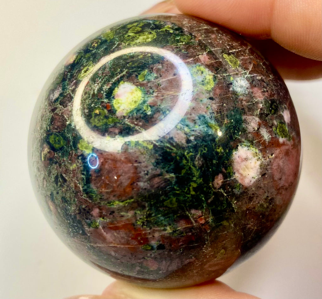 Polished Plum Blossom Jasper Sphere