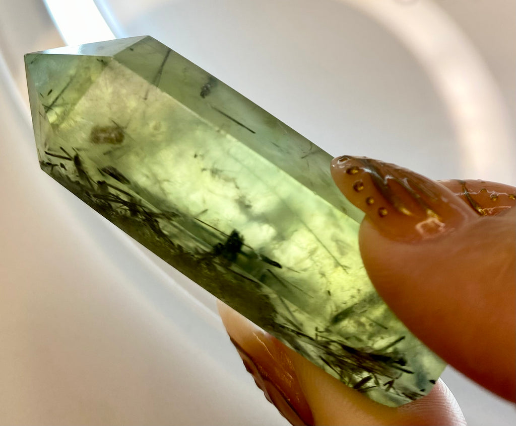 Natural Prehnite Epidote Point