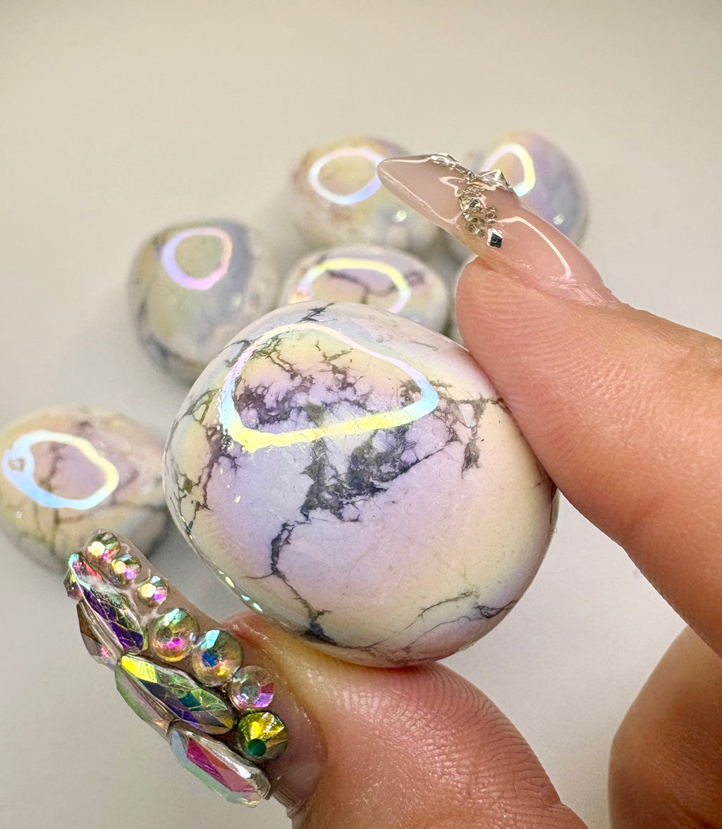 Aura Coated Howlite Tumbles