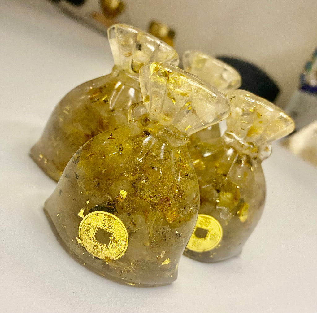 Lucky Resin Money Bags