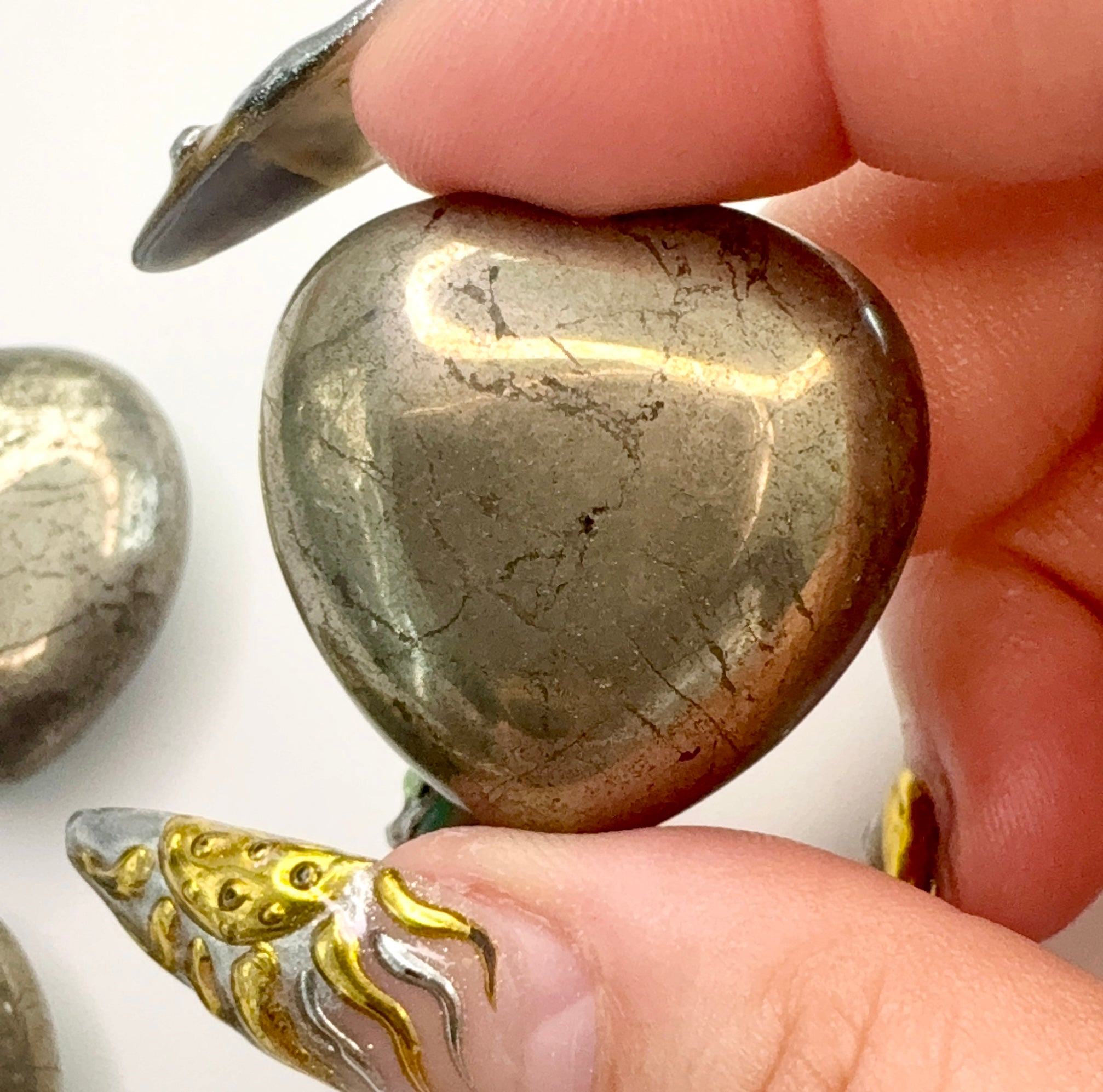 Carved Pyrite Heart