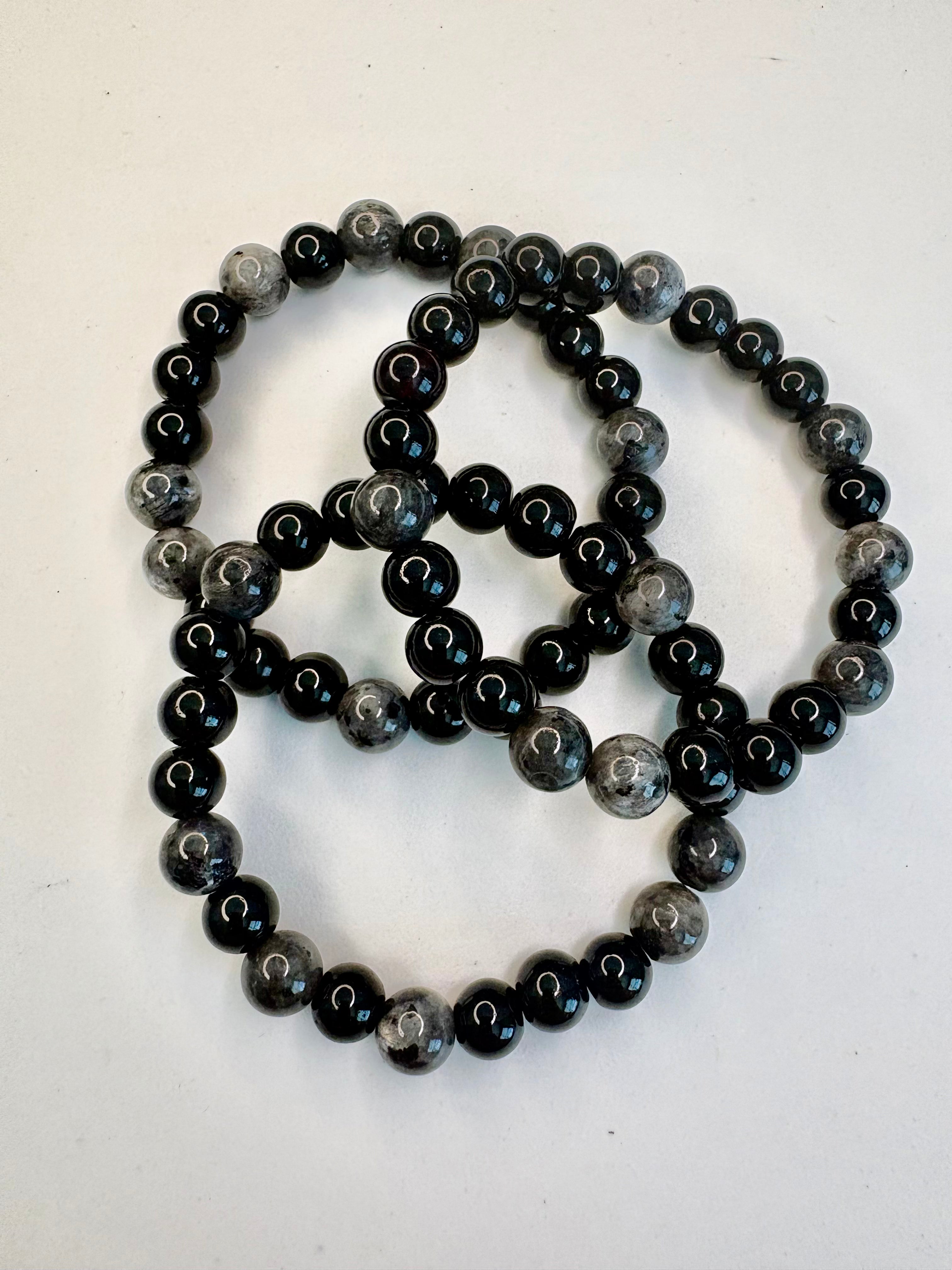 Obsidian and Moonstone Bracelet