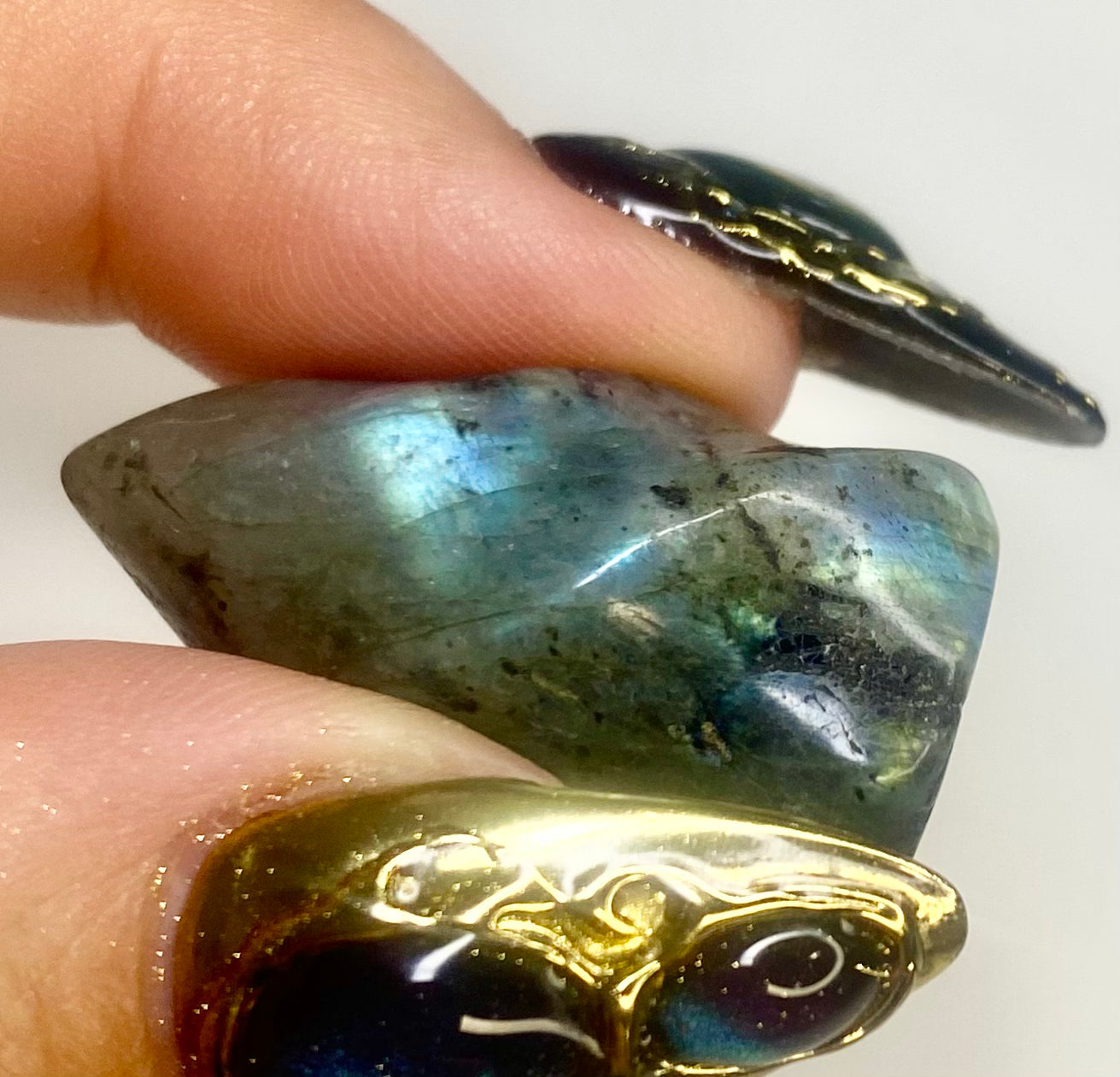 Mini Carved Labradorite Flame