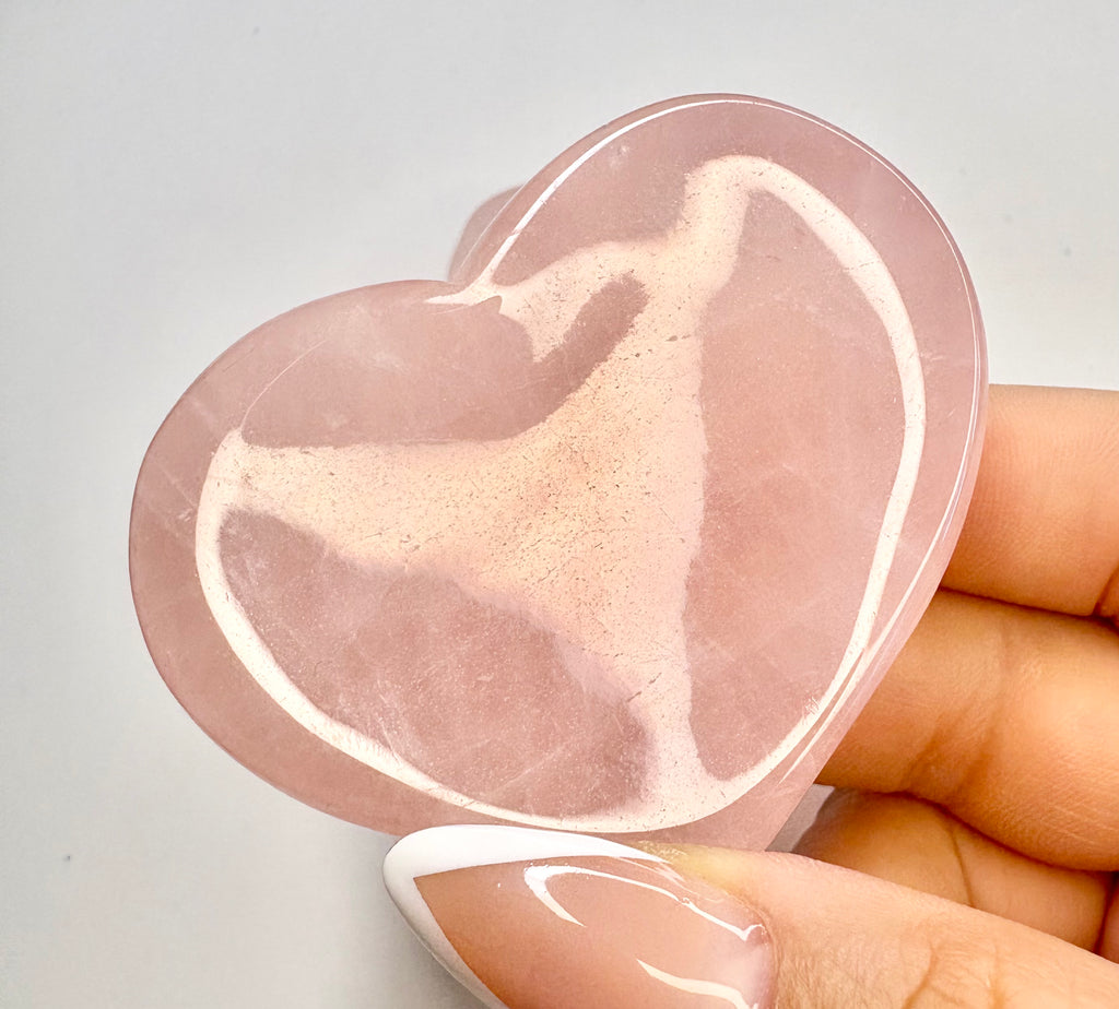 Carved Rose Quartz Heart