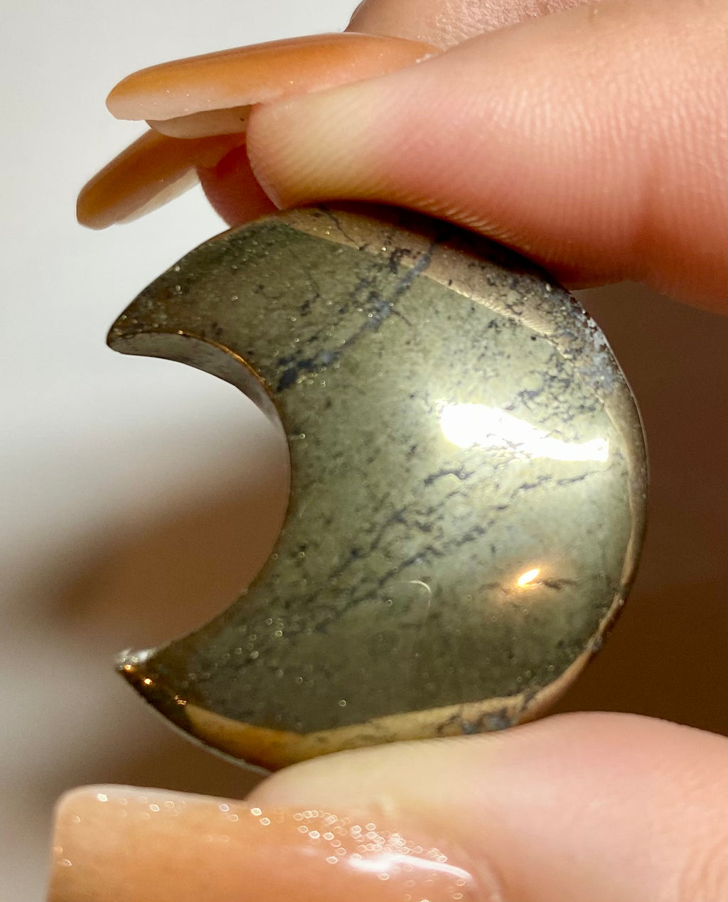 Carved Pyrite Moon