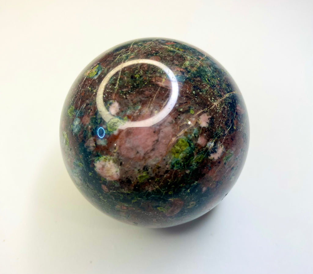 Polished Plum Blossom Jasper Sphere
