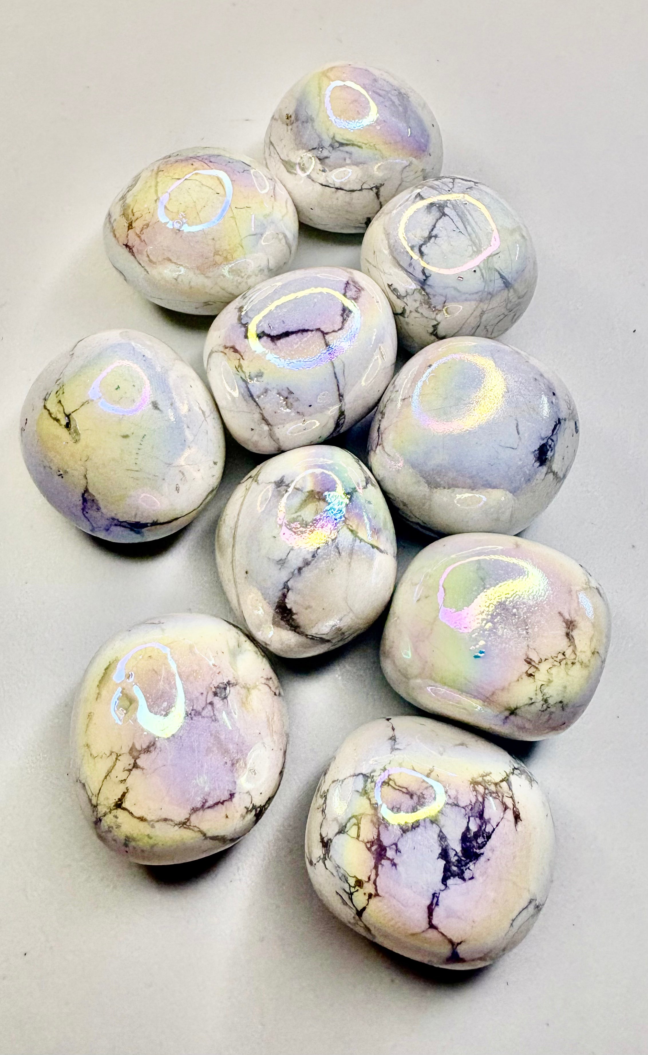 Aura Coated Howlite Tumbles