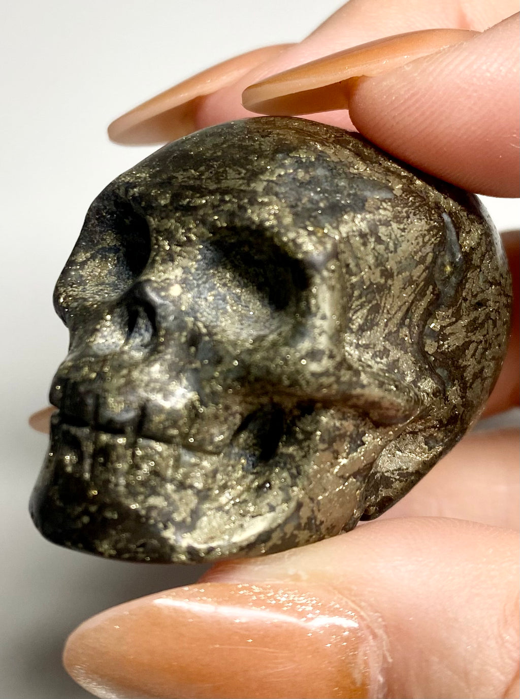 Carved Pyrite Skull