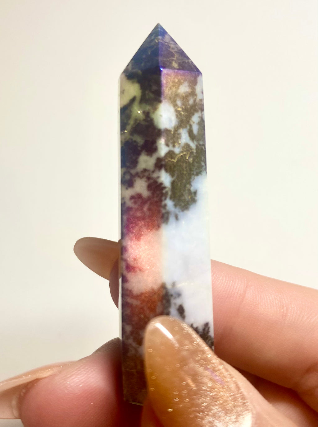 Aura Treated Zebra Jasper Point