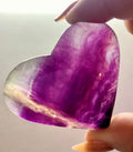 Carved Purple Fluorite Heart