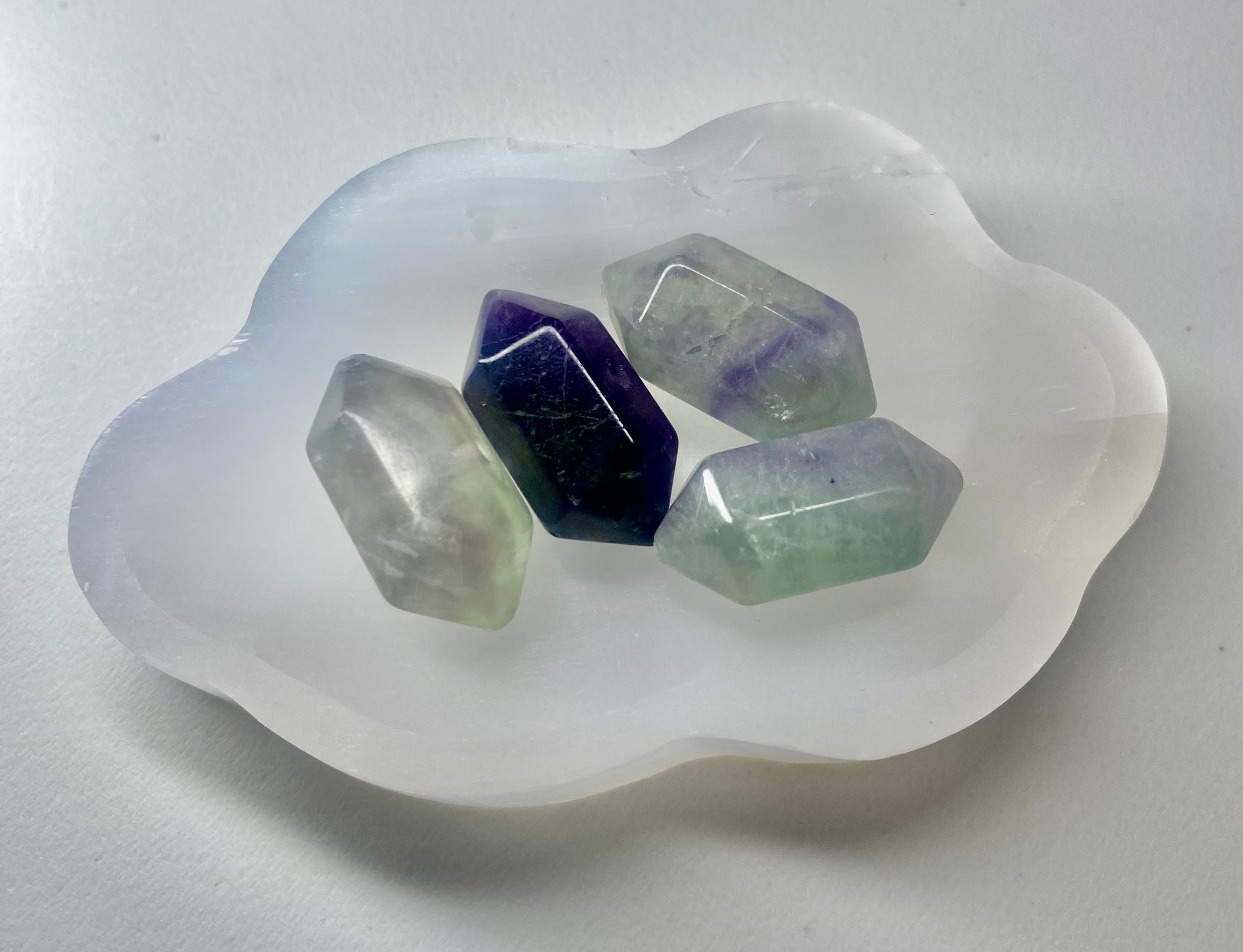 Carved Selenite Cloud Tray