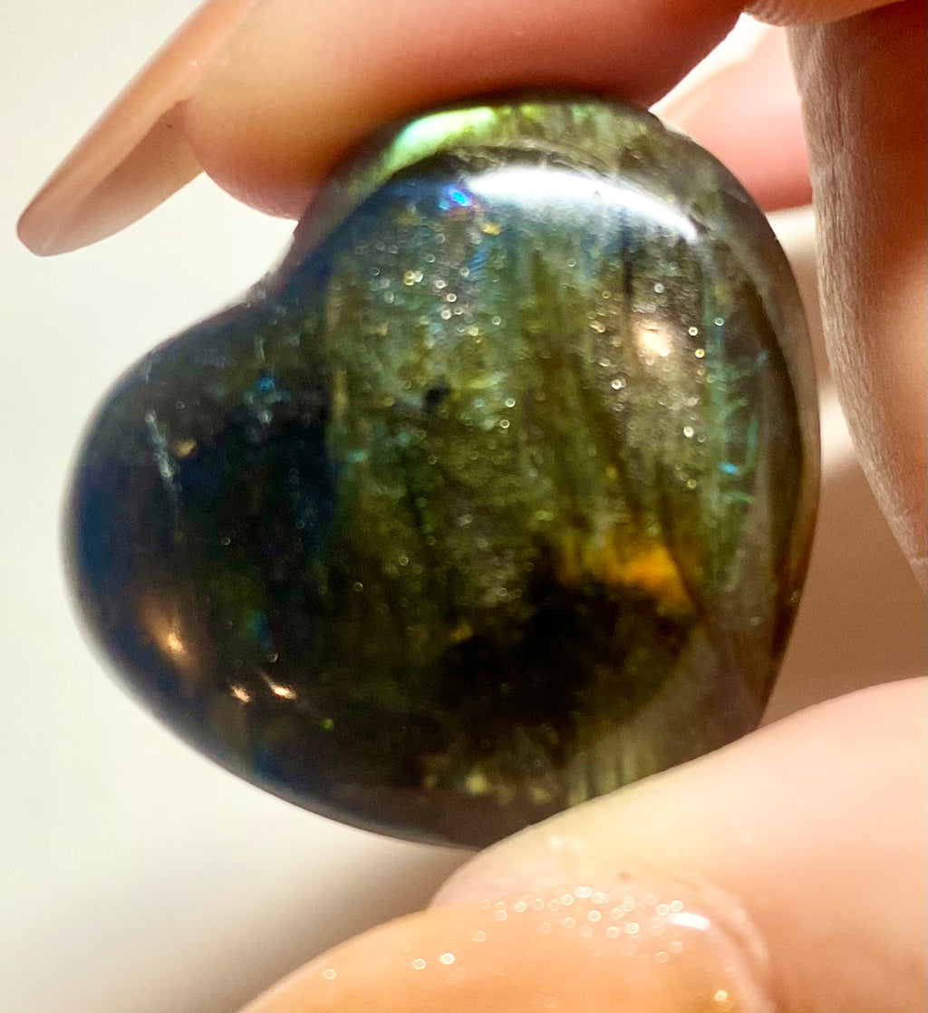 Carved Labradorite Heart