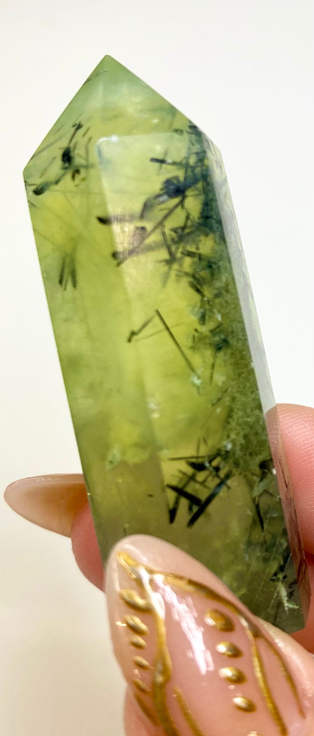 Natural Prehnite Epidote Point