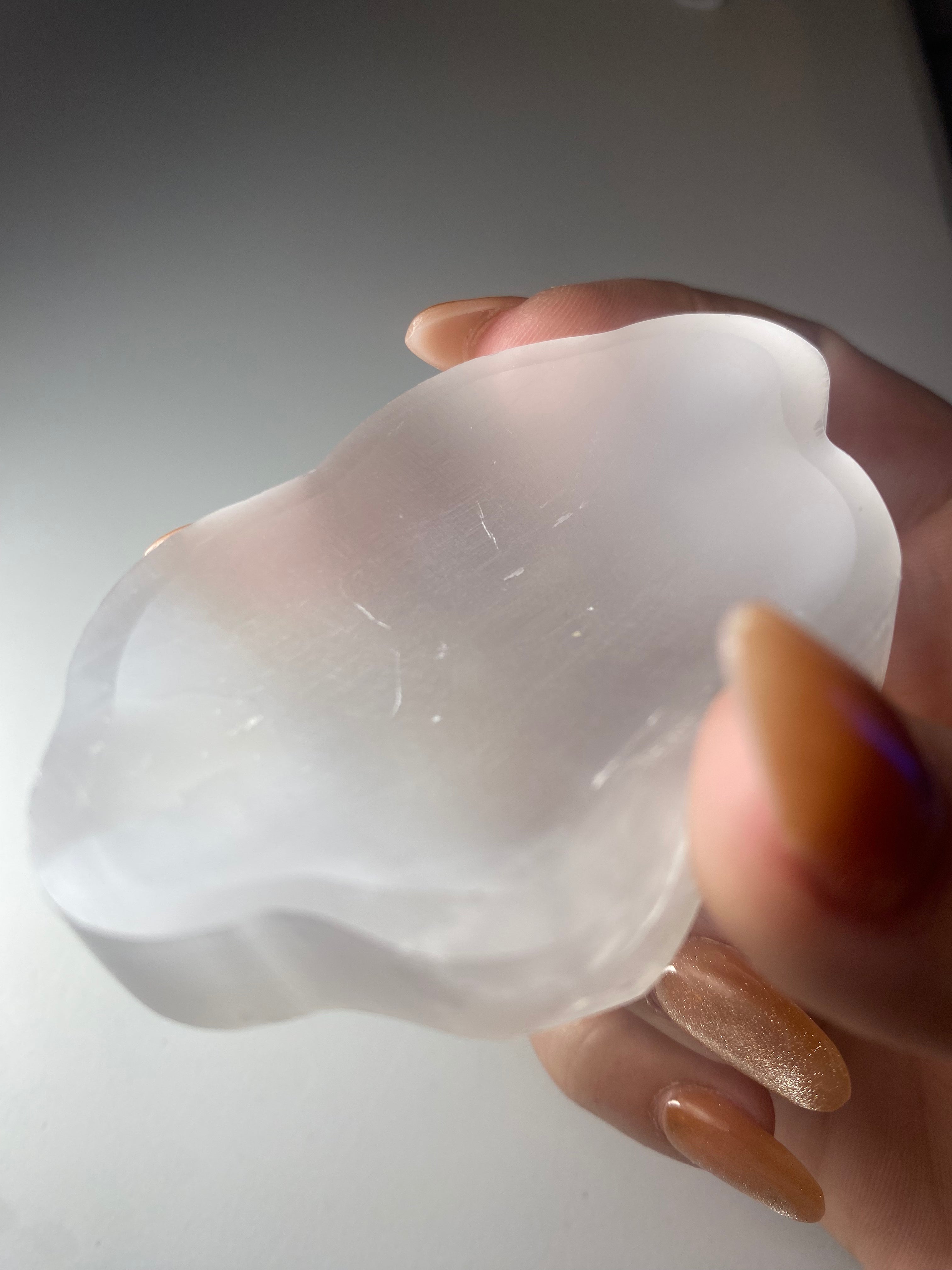 Carved Selenite Cloud Tray