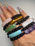 Carved Crystal Corded Bracelet